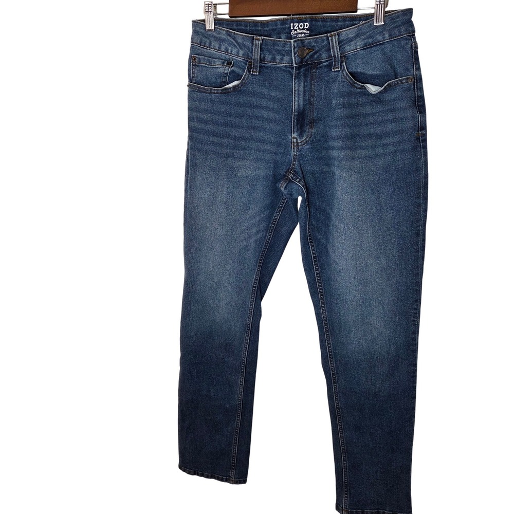 IZOD Saltwater Straight Fit‎ Stretch Jeans Mens 32x34 Medium Wash Denim
